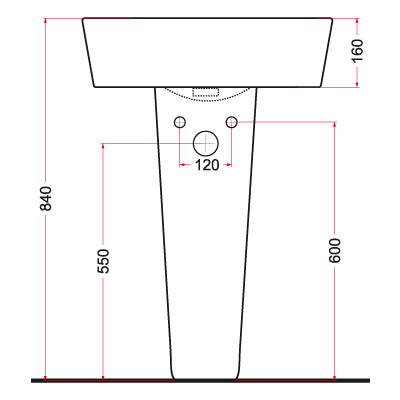 Full Pedestal Wall Hung Basin